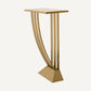 Console en laiton brossé et travertin Deco