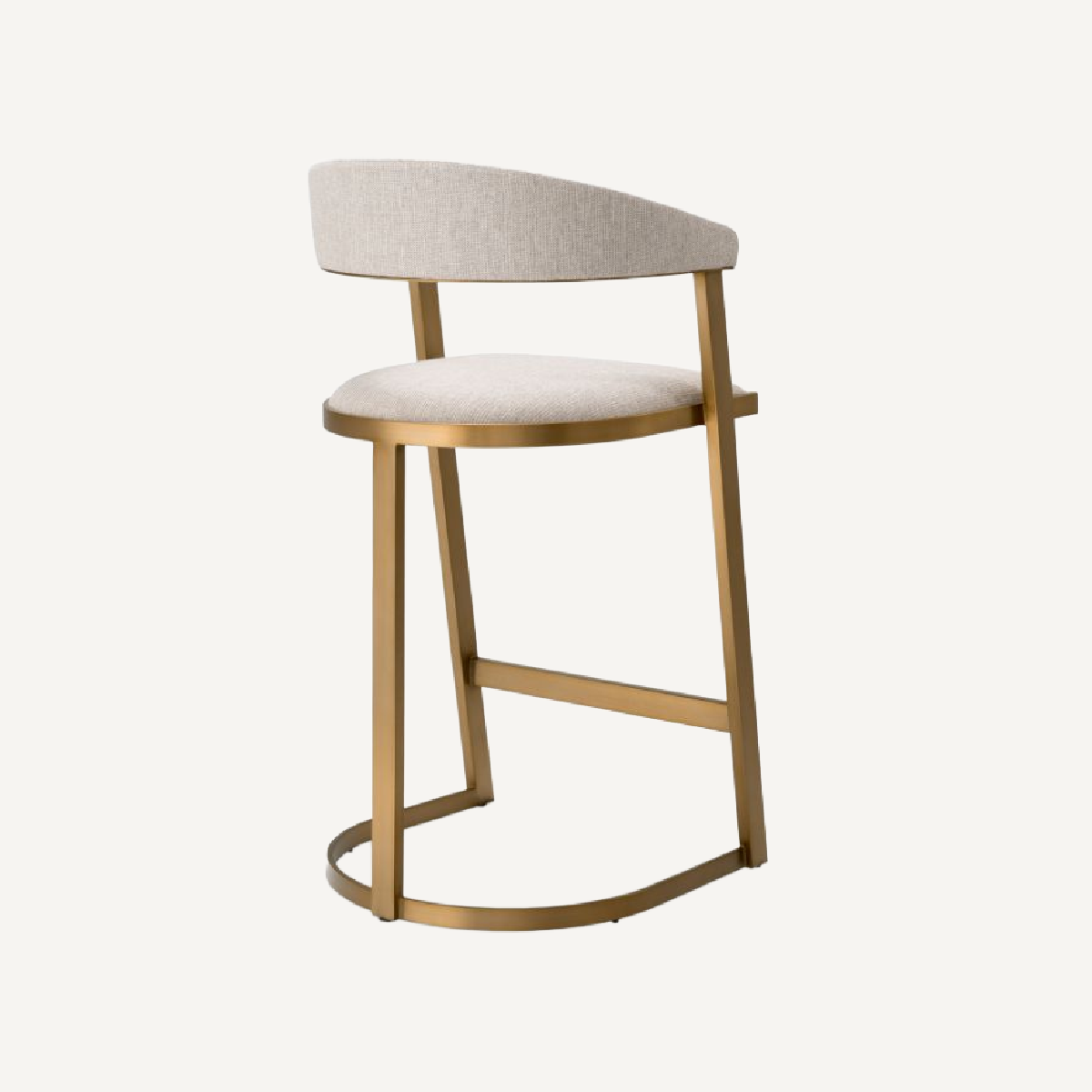 Chaise de comptoir en tissu blanc écru