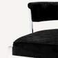 Chaise de bar argentée en velours noir