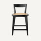 Chaise de comptoir noire en rotin