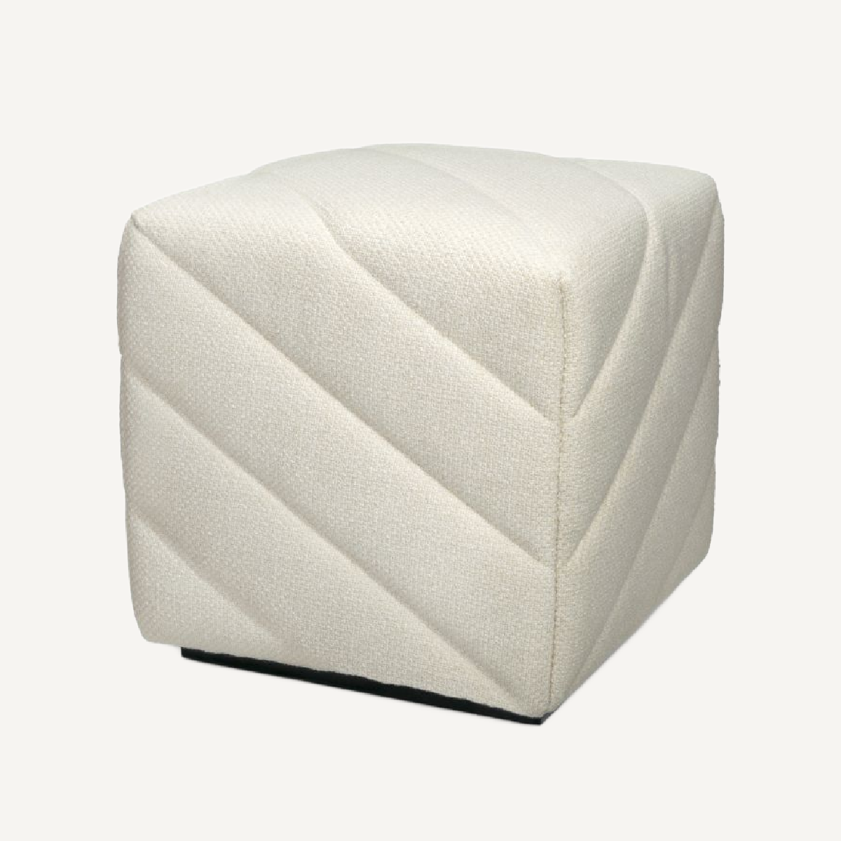 Pouf en tissu crème