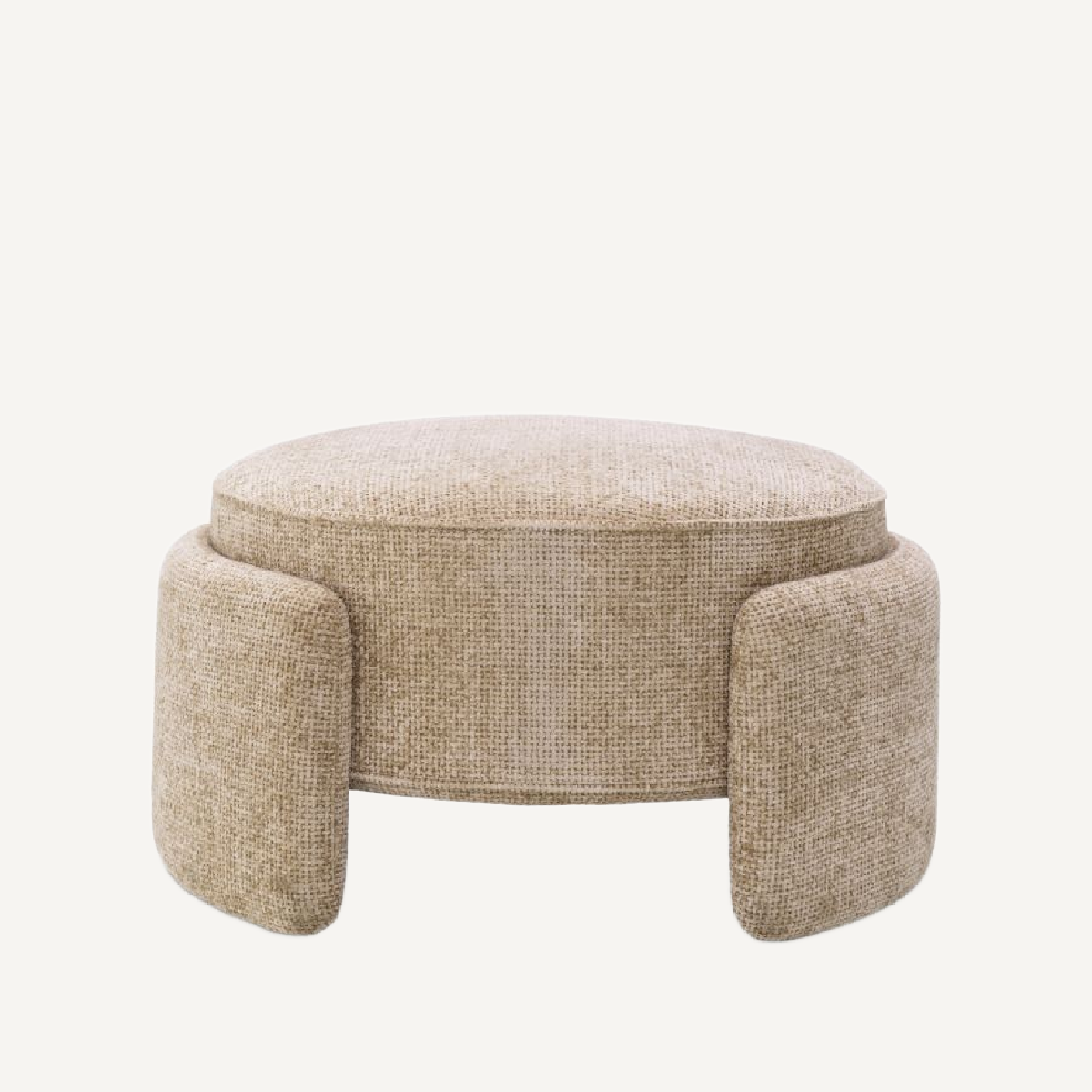 Pouf en tissu sable
