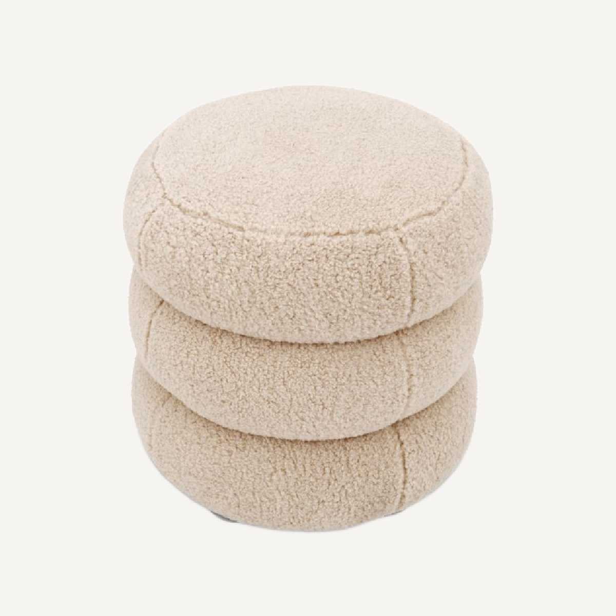 Pouf molletonné crème