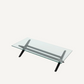 Table basse en bois noir et verre transparent