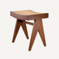 Pouf en rotin et bois marron