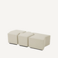Pouf en tissu crème (lot de 3)