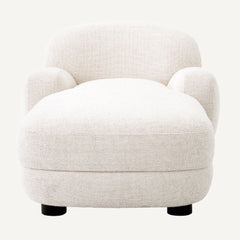 Off-White Fabric Lounge Chair