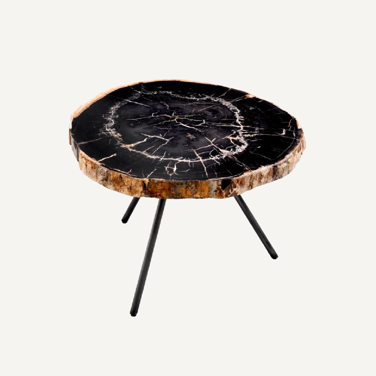 Table basse en bois pétrifié (lot de 3) Soto