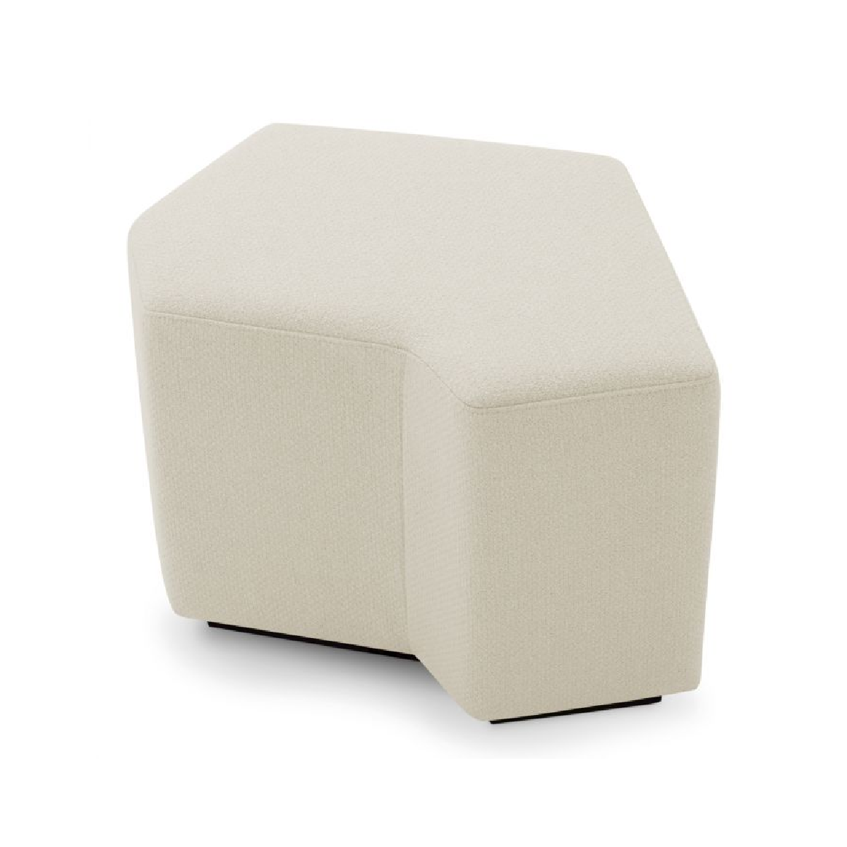 Pouf en tissu crème (lot de 3)