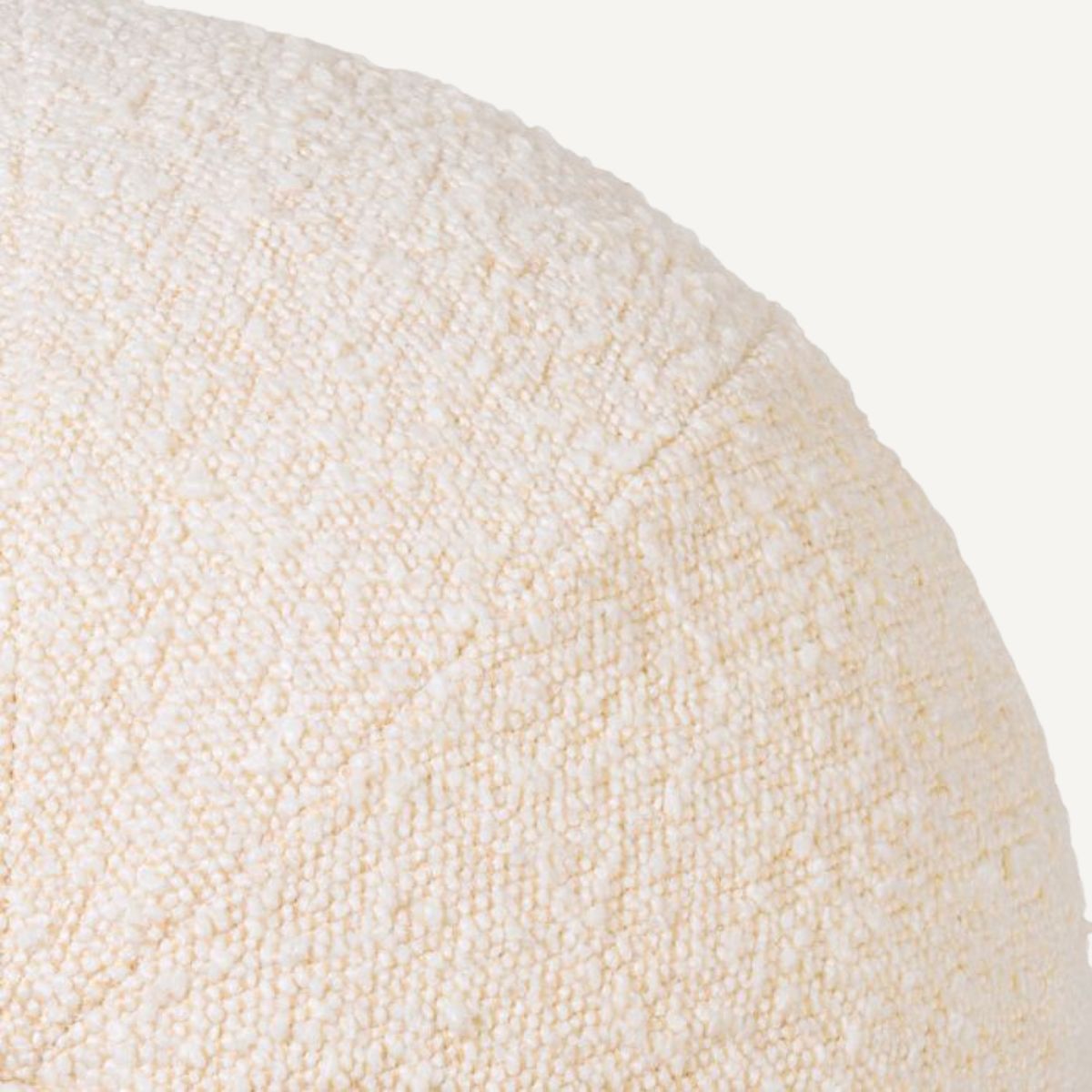 Coussin rond bouclé crème S