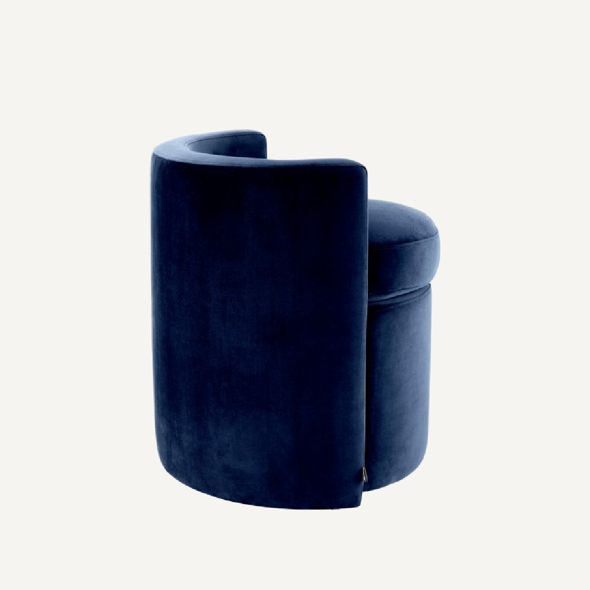 Tabouret en velours bleu nuit