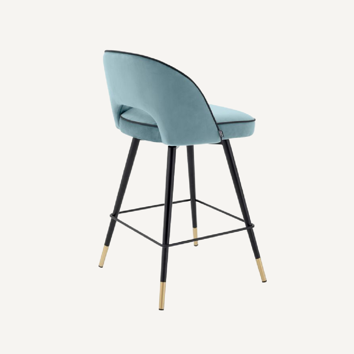 Chaise de comptoir en velours bleu (lot de 2)