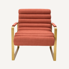 Orange Fabric Accent Chair