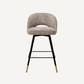 Chaise de comptoir en tissu beige (lot de 2)