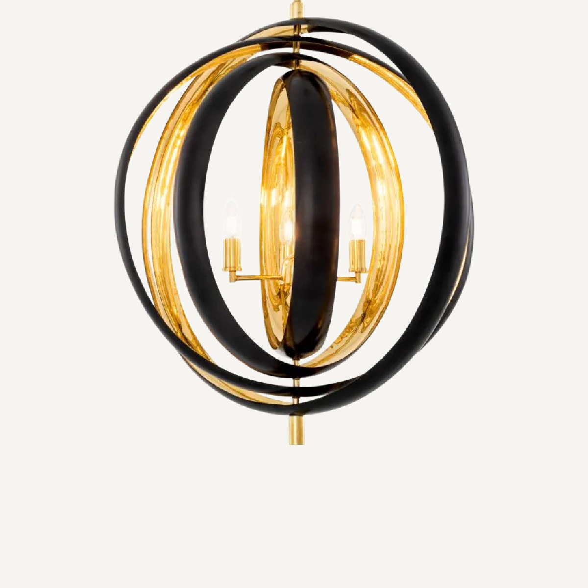 Lustre en bronze et laiton poli