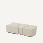 Pouf en tissu crème (lot de 3)
