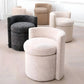 Tabouret en tissu blanc cassé