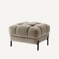 Pouf en velours greige