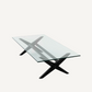 Table basse en bois noir et verre transparent