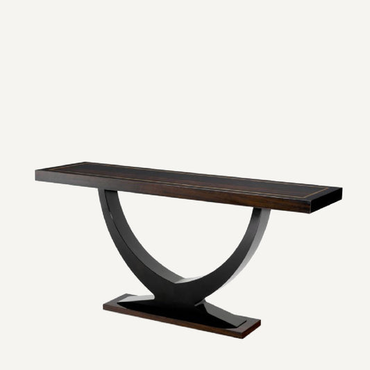 Console en eucalyptus fumé brillant