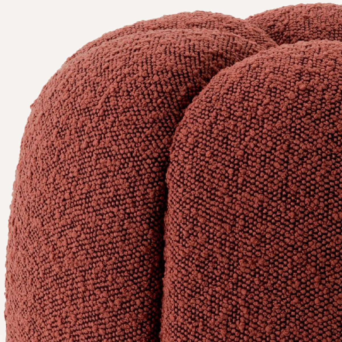 Pouf bouclé rouge