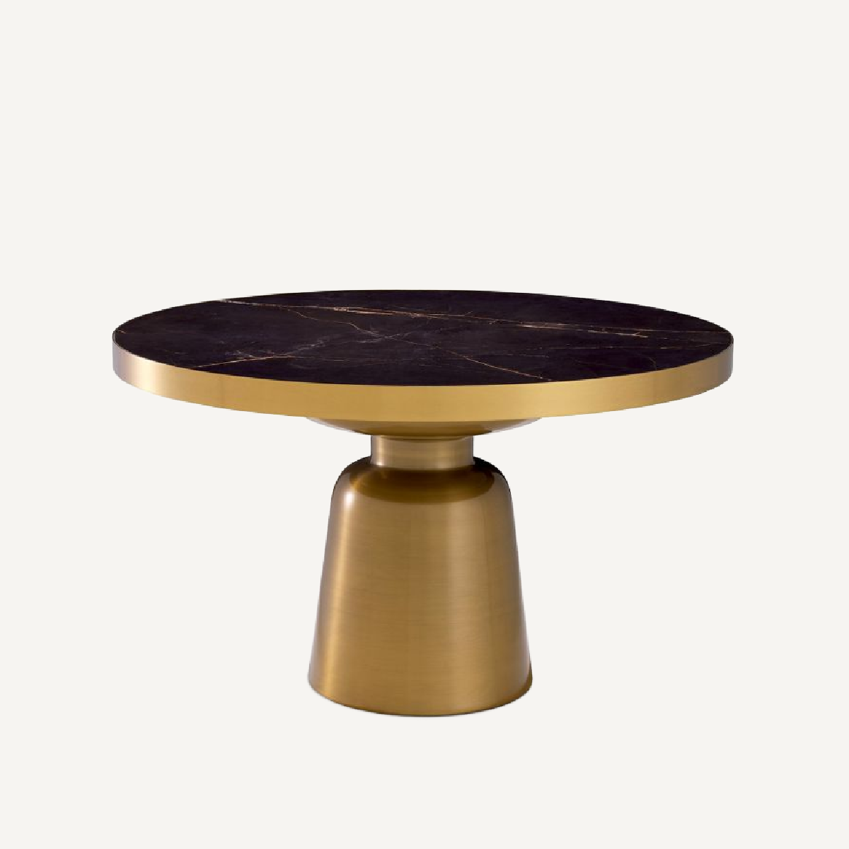 Table basse dorée en céramique noire