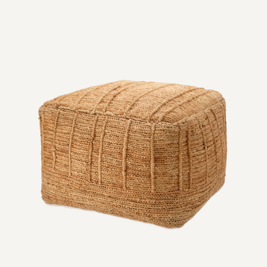 Pouf en jute marron