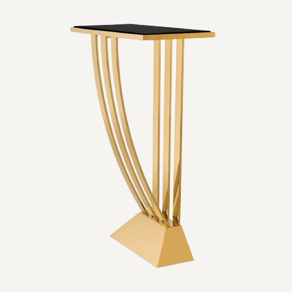 Console dorée en marbre noir Deco