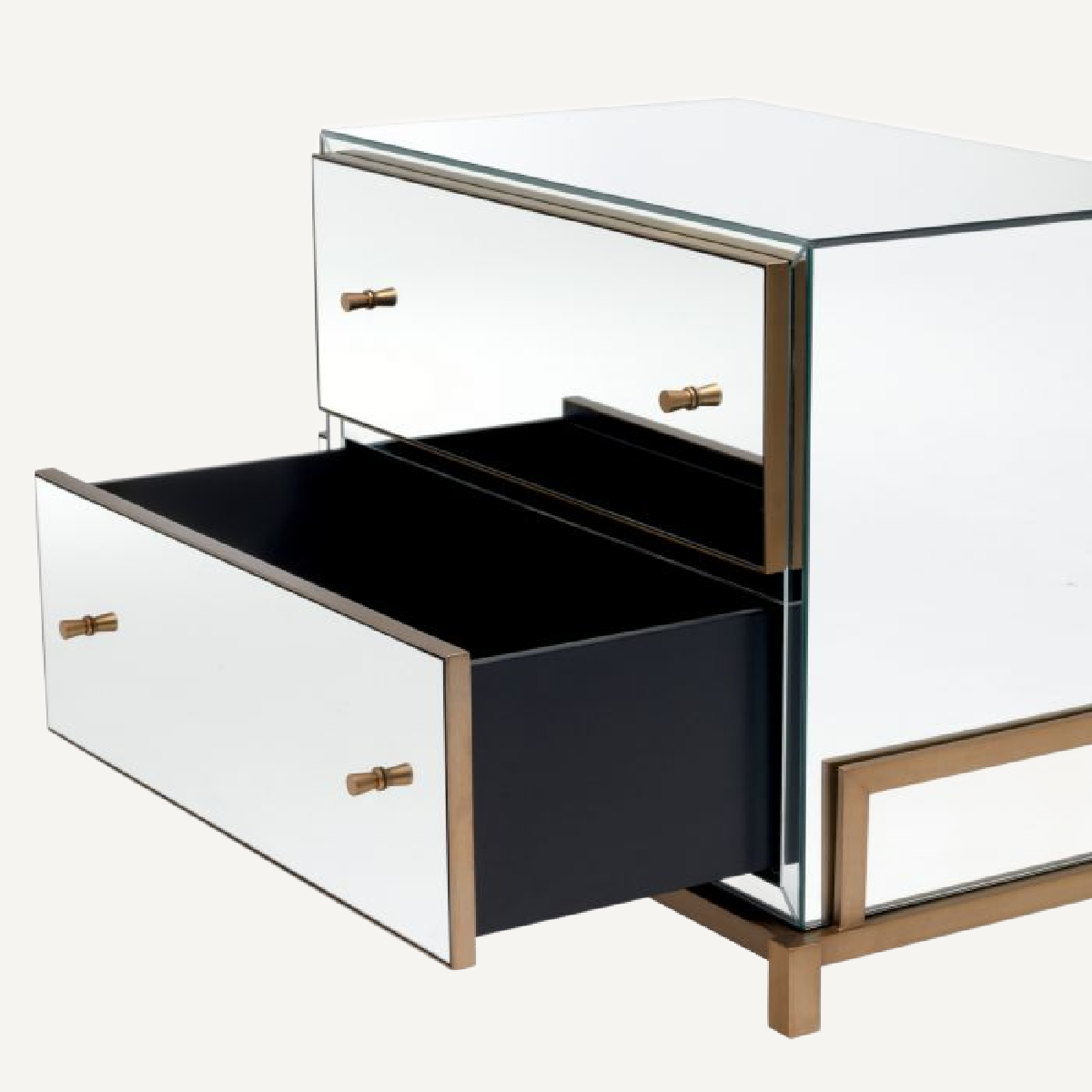 Table de chevet en verre blanc