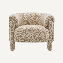 Leopard Print Fabric Armchair