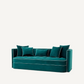 Canapé 3 places en velours turquoise