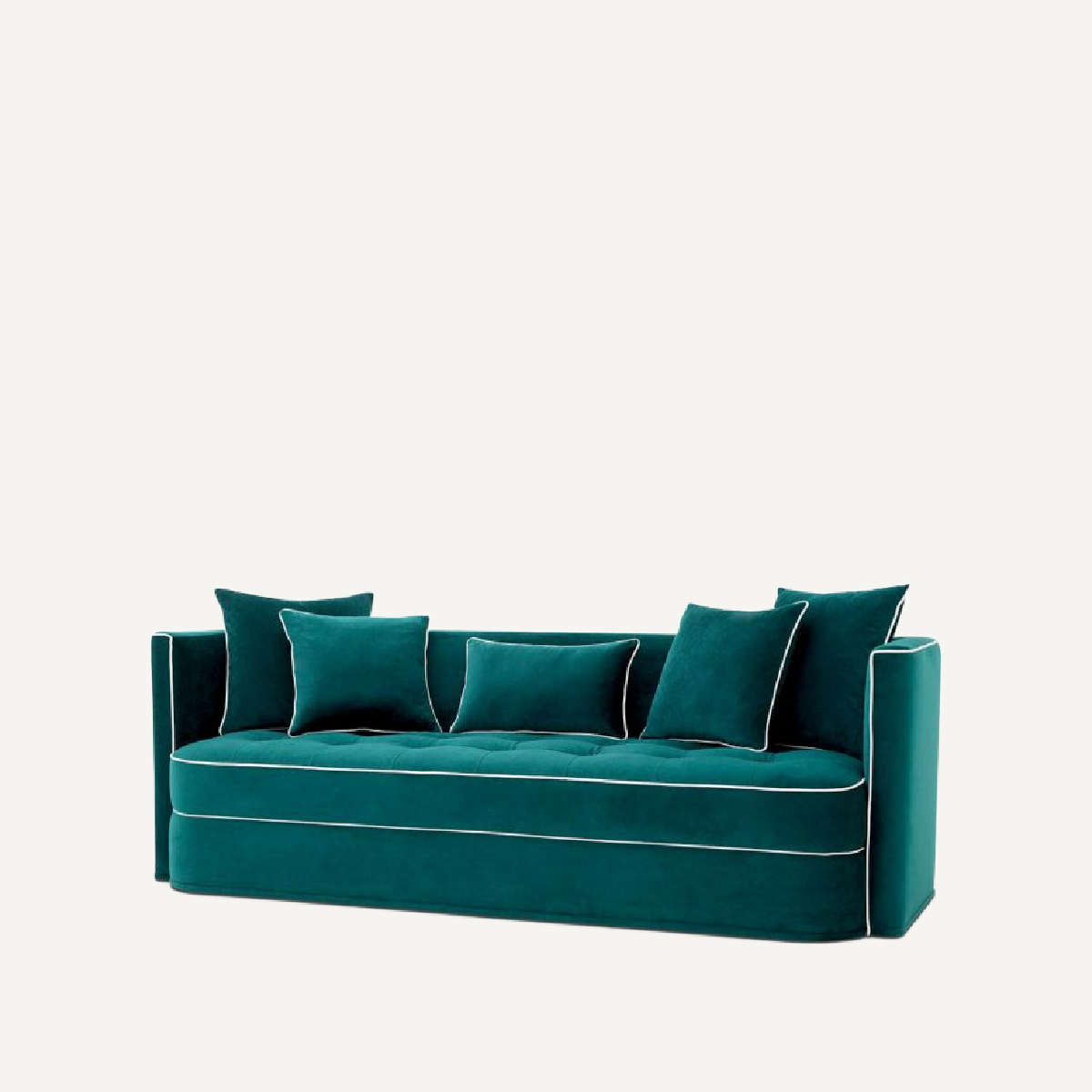 Canapé 3 places en velours turquoise