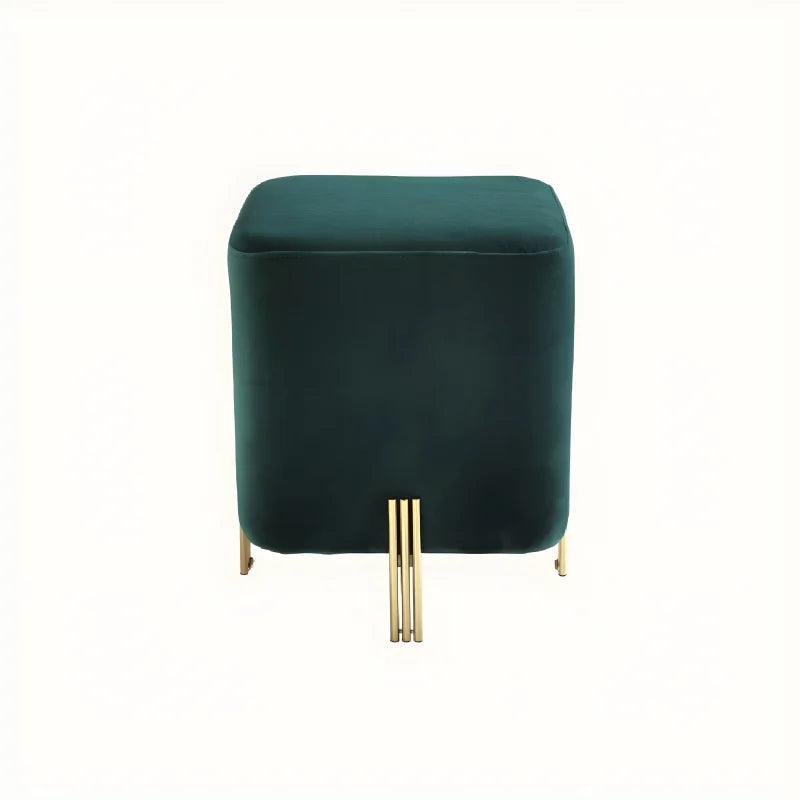 Pouf en velours vert foncé