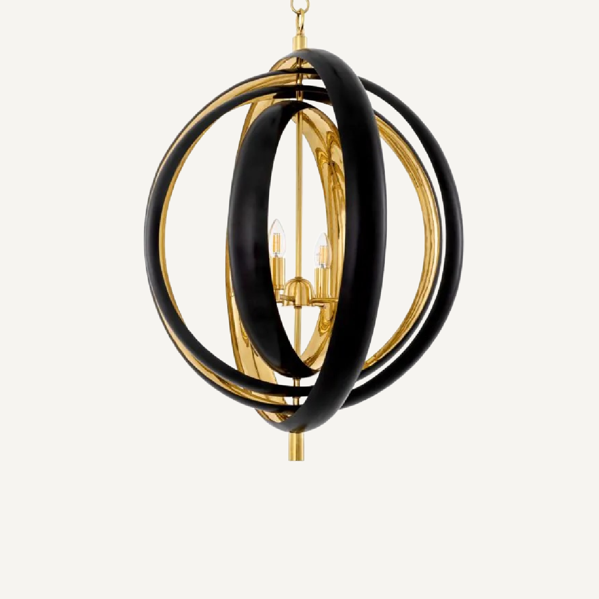 Lustre en bronze et laiton poli