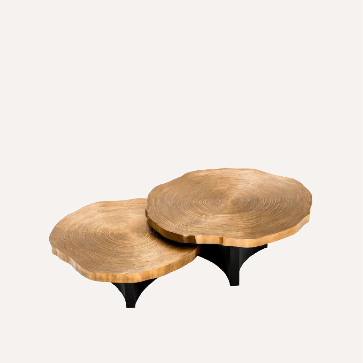 Table basse en laiton dorée (lot de 2)