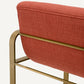 Chaise de bar dorée en tissu orange