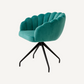 Chaise de salle à manger pivotante en velours turquoise
