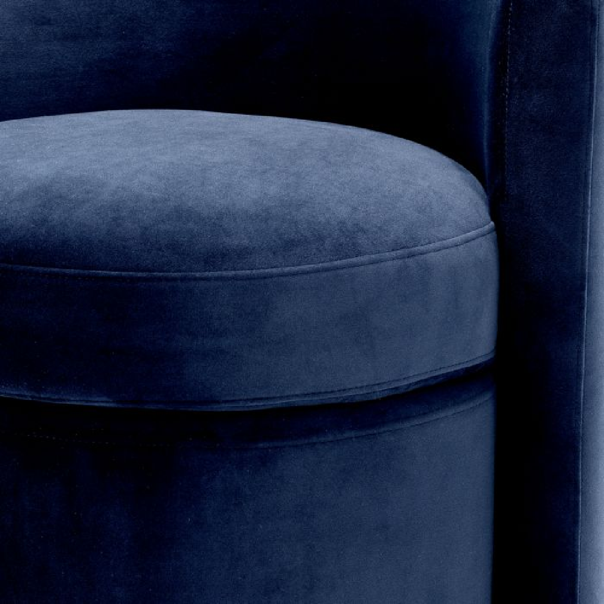 Tabouret en velours bleu nuit