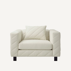 Cream Fabric Armchair Upholstered Accent Chair