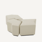 Pouf en tissu crème (lot de 3)