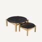 Table basse dorée en céramique noire (lot de 2)
