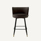 Chaise de comptoir en velours marron