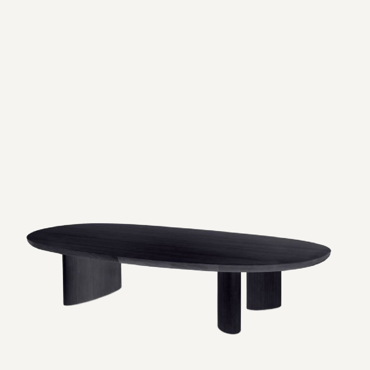 Table basse organique en bois noir