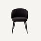 Chaise de salle à manger avec accoudoirs bouclé noir (lot de 2)