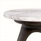 Table d'appoint ronde en marbre blanc