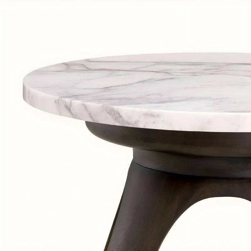 Table d'appoint ronde en marbre blanc