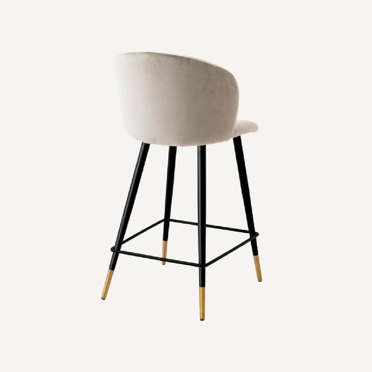 Chaise de comptoir en velours beige