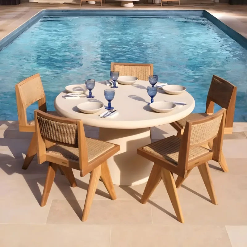 Table extérieure en béton crème M