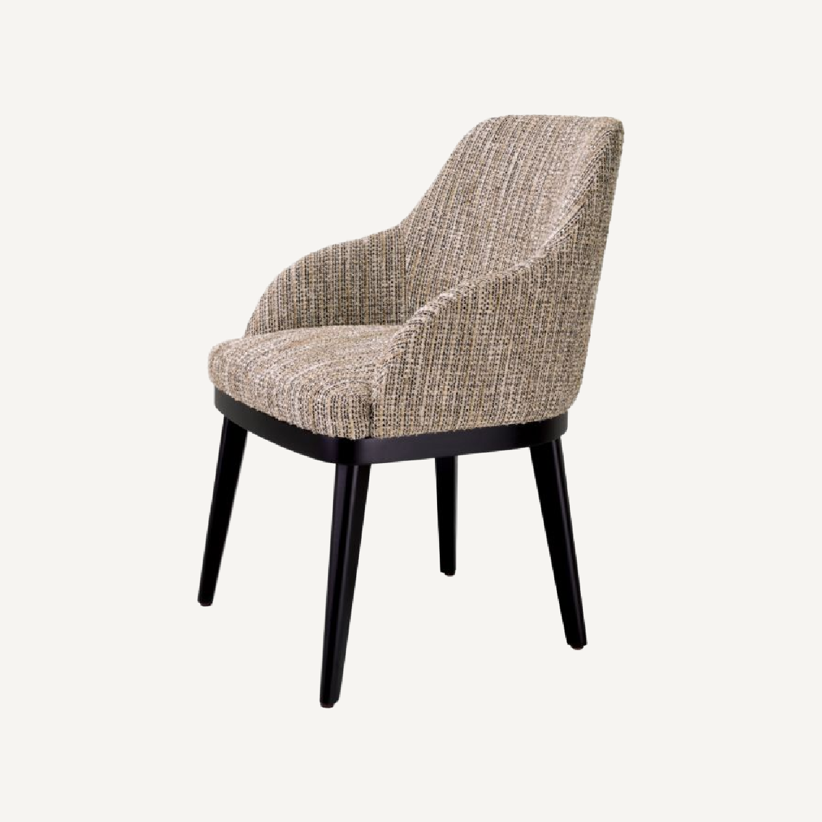 Chaise de salle à manger avec accoudoirs en tissu beige