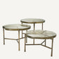Table basse dorée en verre soufflé (lot de 3)